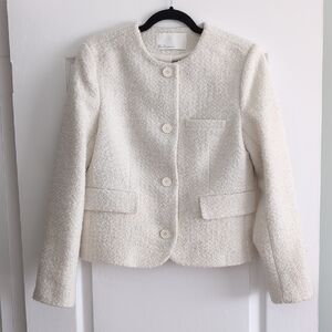 OAK + FORT Ivory Textured Blazer